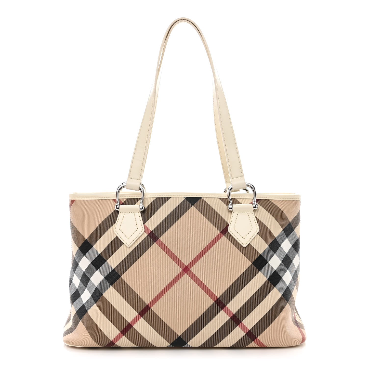 Burberry Nova Check Large Nickie Tote White 1 of 16