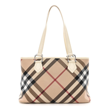 Burberry Nova Check Large Nickie Tote White 1 of 16
