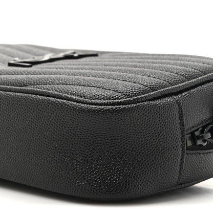 Saint Laurent Grain De Poudre Matelasse Monochrome Monogram Mini Lou Camera Bag Black 9 of 11