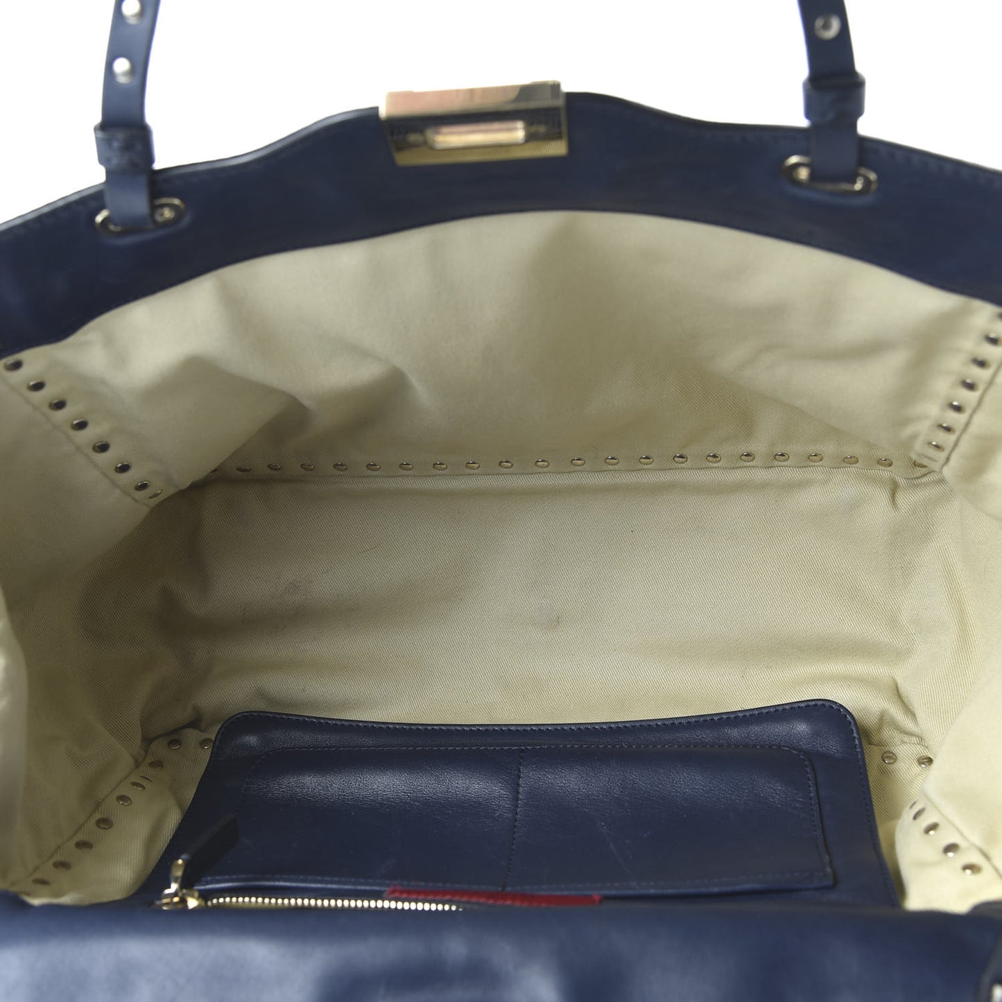 Vitello Medium Rockstud Tote Marine