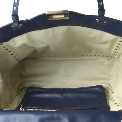 Valentino Garavani Vitello Medium Rockstud Tote Marine 6 of 10