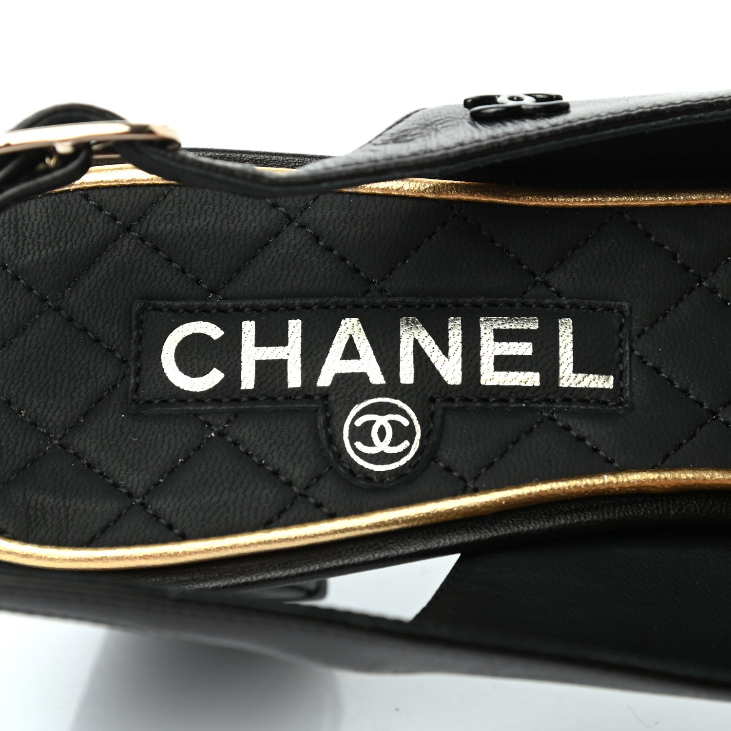 Chanel Lambskin Slingback Bow Pumps 37 Black 7 of 8
