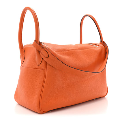 Hermes Taurillon Clemence Lindy 30 Orange 3 of 13