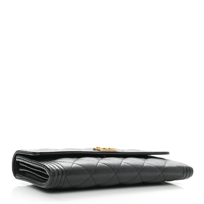 Chanel Caviar Quilted Large Boy Gusset Flap Wallet Black 4 of 9