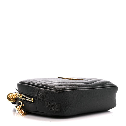 Saint Laurent Grain De Poudre Matelasse Monogram Mini Lou Camera Bag Black 6 of 12