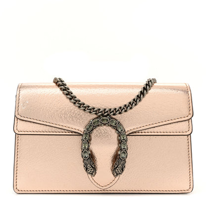 Gucci Metallic Calfskin Super Mini Dionysus Shoulder Bag Rose Gold 1 of 10