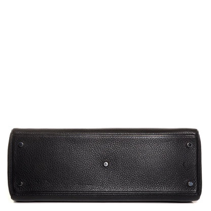 Hermes Taurillon Clemence Shoulder Kelly 40 Black 20 of 23