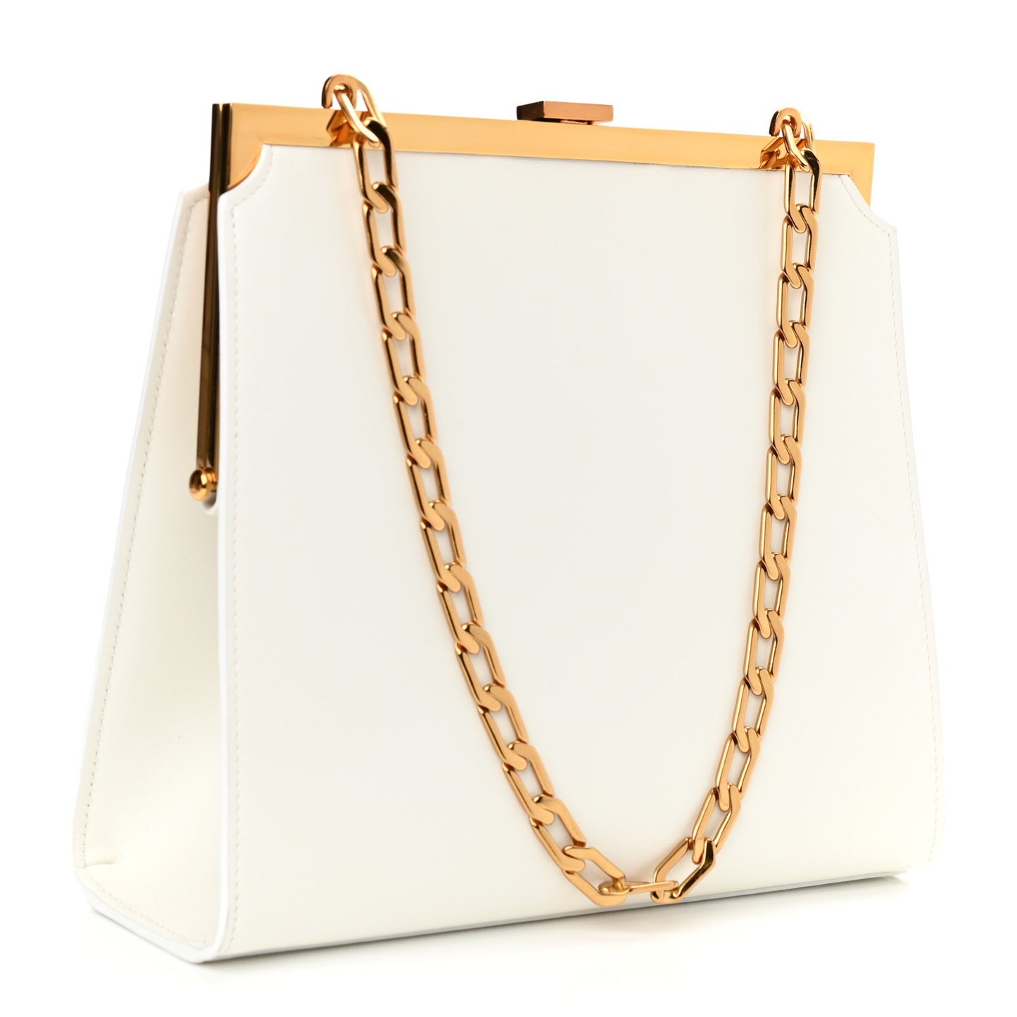 Calfskin Elegant Chain Bag White