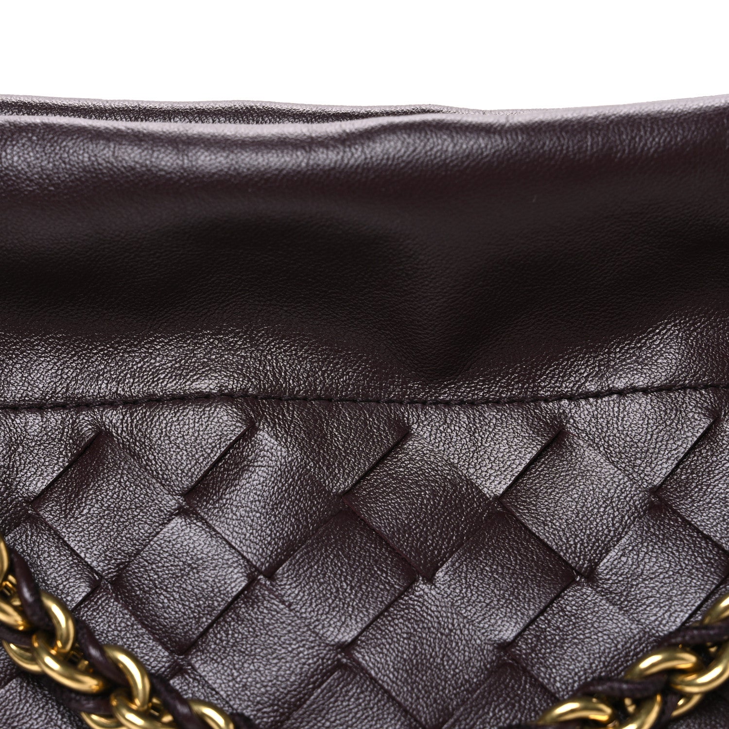 Bottega Veneta Nappa Intrecciato Dustbag Notte Shoulder Bag Dark Barolo Brass 9 of 11