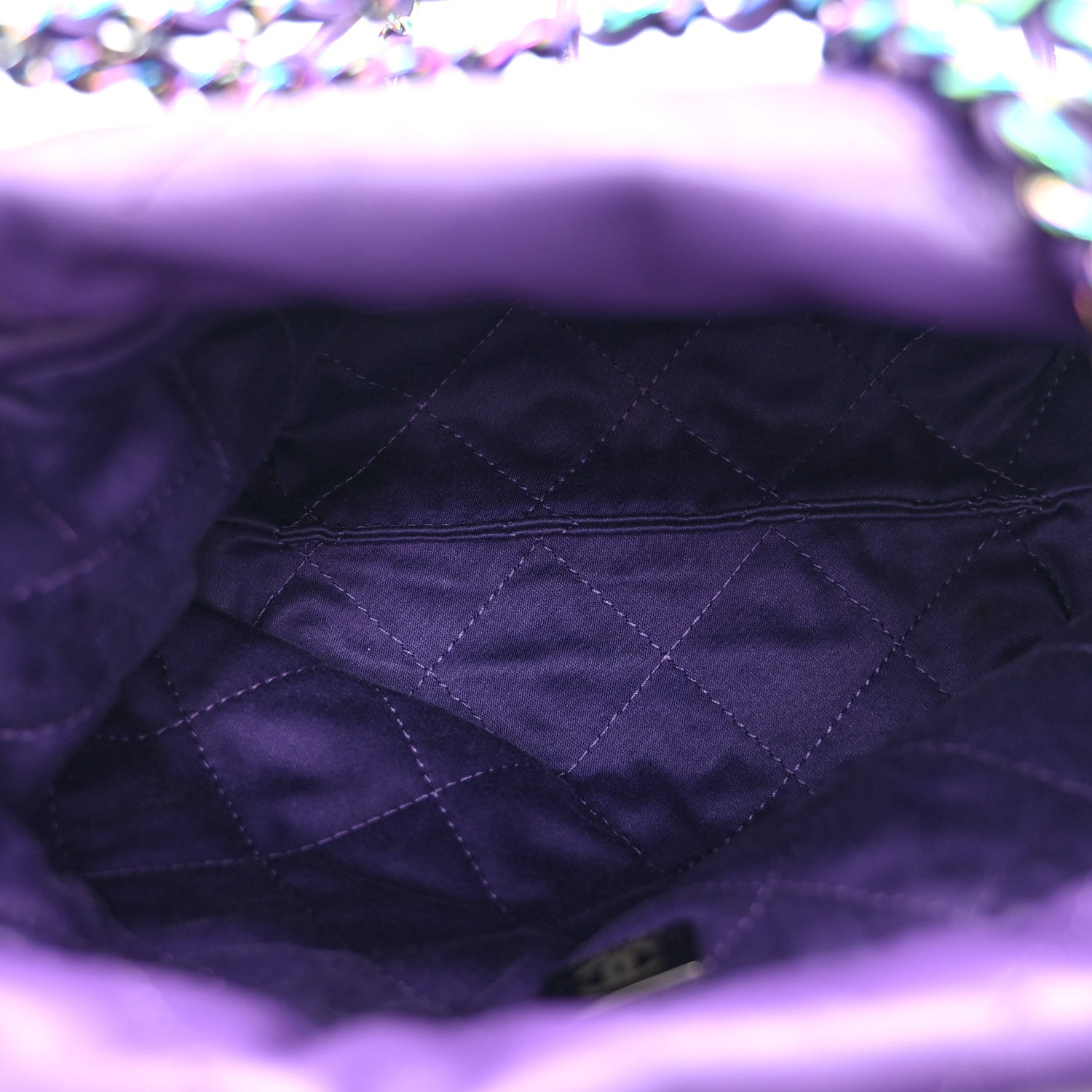 Chanel Shiny Calfskin Quilted Rainbow Mini Chanel 22 Purple 5 of 10