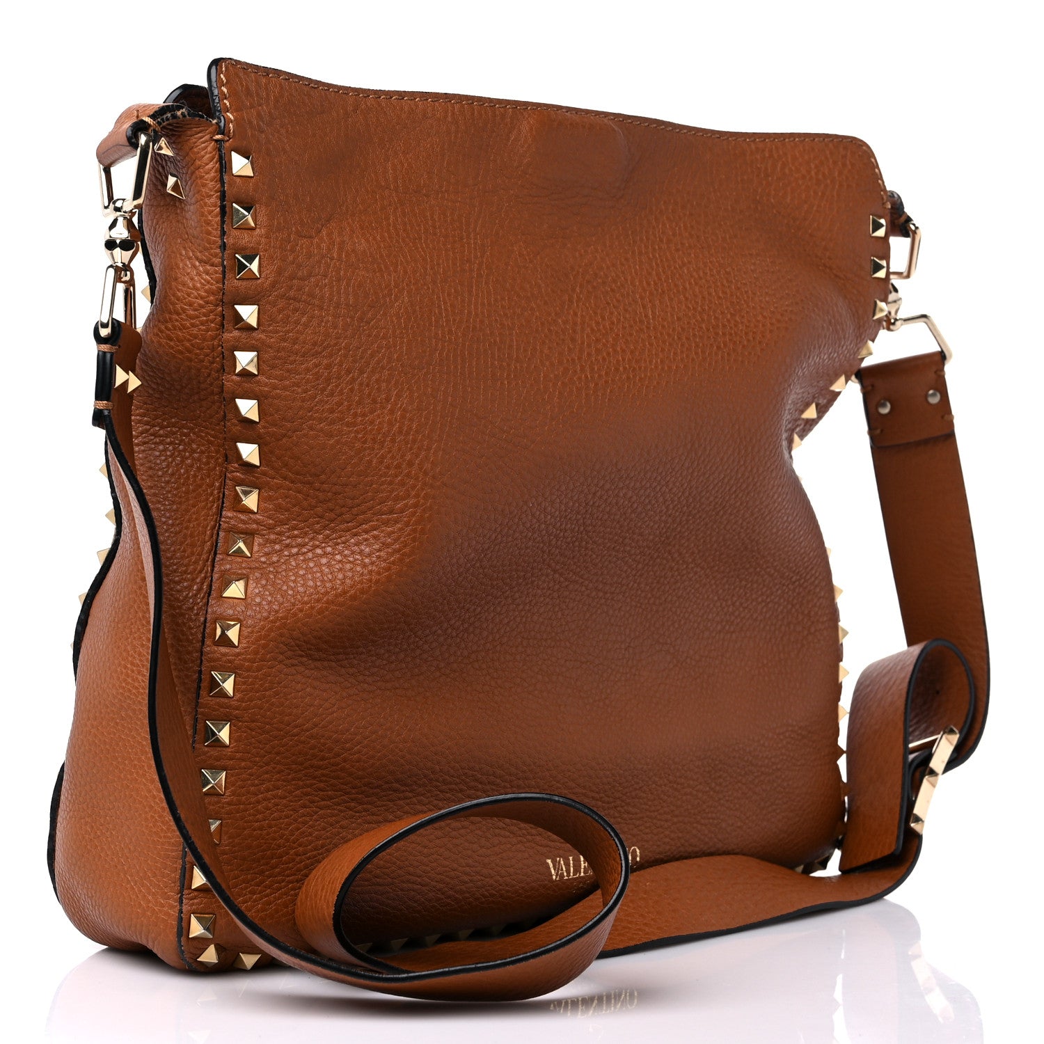 Valentino Garavani Pebbled Calfskin Small Rockstud Flip-Lock Messenger Bag Light Cuir 3 of 15