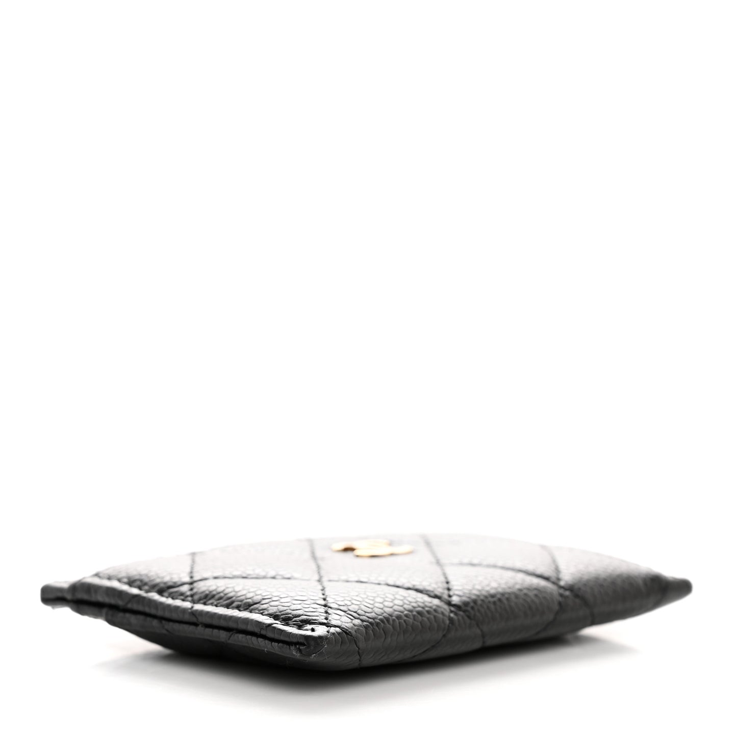 Caviar Quilted Card Holder Black