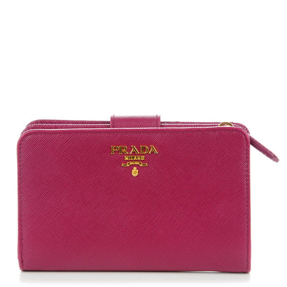 Prada Saffiano Metal Compact Wallet Ametista 1 of 7