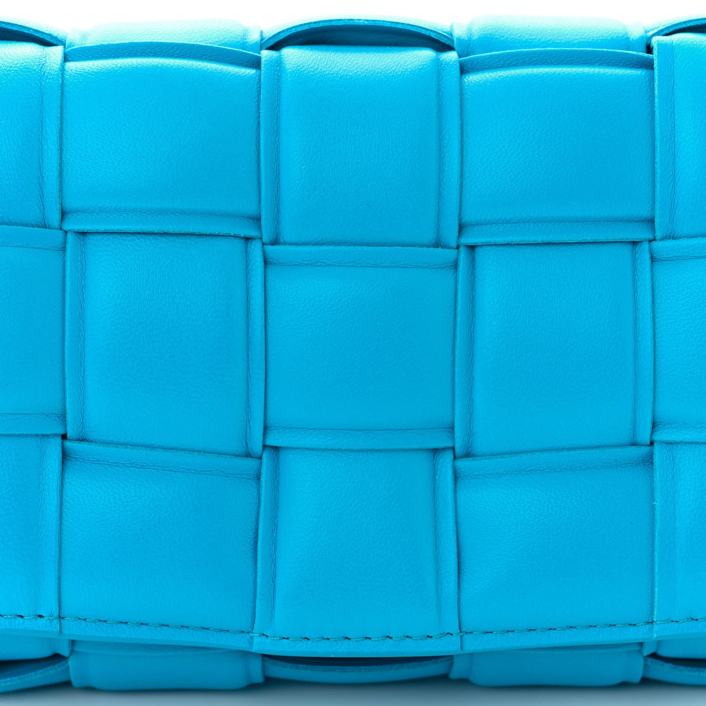 Nappa Maxi Intreccio Small Padded Cassette Crossbody Bag Pool
