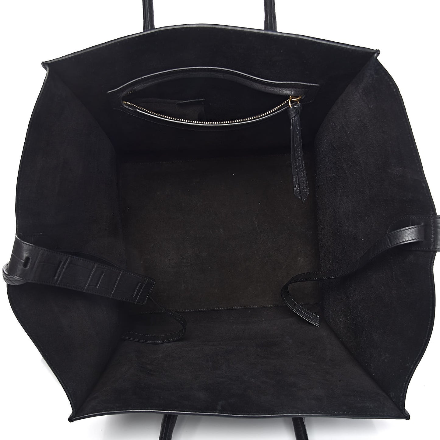 Calfskin Crocodile Embossed Medium Phantom Luggage Black