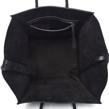 Celine Calfskin Crocodile Embossed Medium Phantom Luggage Black 5 of 10