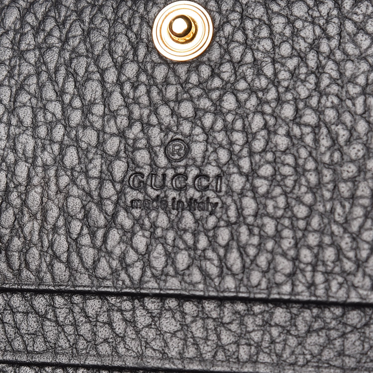 Gucci Pebbled Calfskin GG Marmont Card Case Black 6 of 10