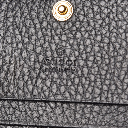 Gucci Pebbled Calfskin GG Marmont Card Case Black 6 of 10
