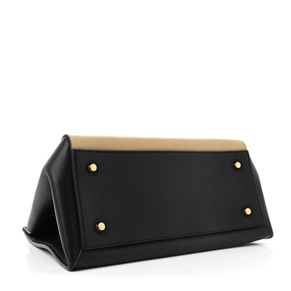 Celine Smooth Calfskin Medium Bi-Color Edge Shoulder Bag Black Beige 4 of 11