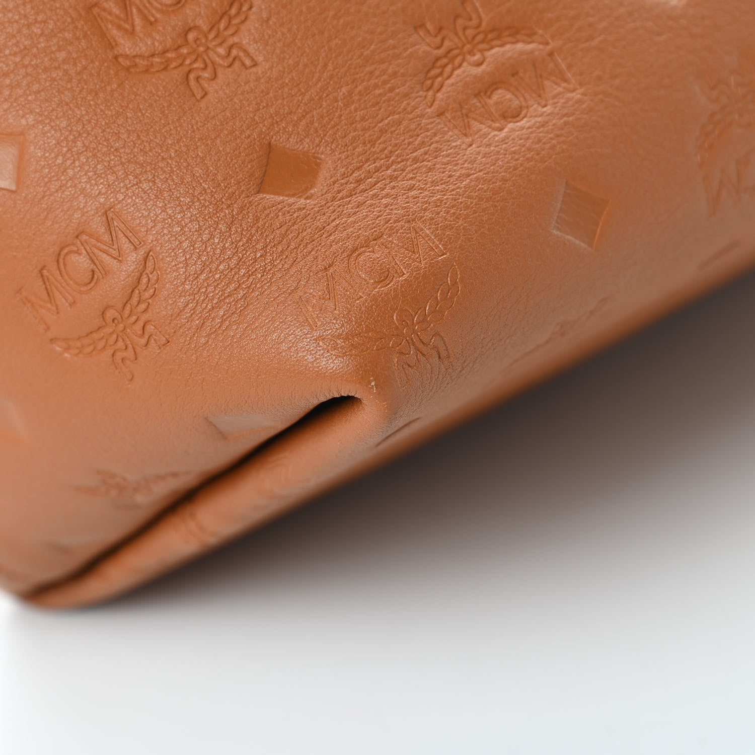 MCM Calfskin Ottomar Monogram Medium Klara Hobo Cognac 10 of 11