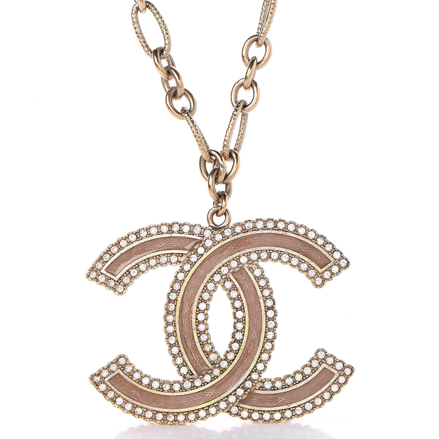Chanel Enamel Crystal CC Necklace Gold 3 of 6
