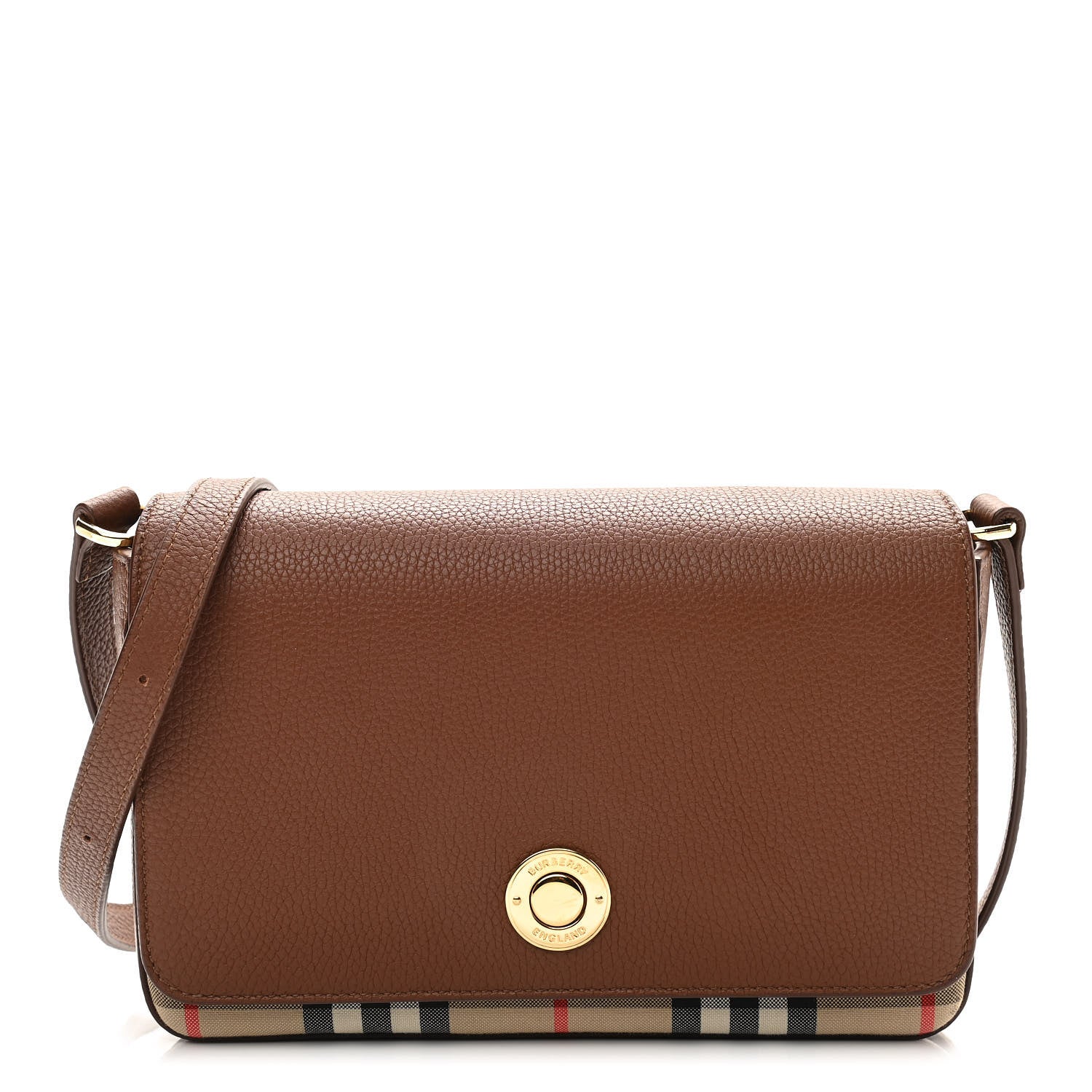 Burberry Calfskin Vintage Check New Hampshire Bag Archive Beige Tan 1 of 11