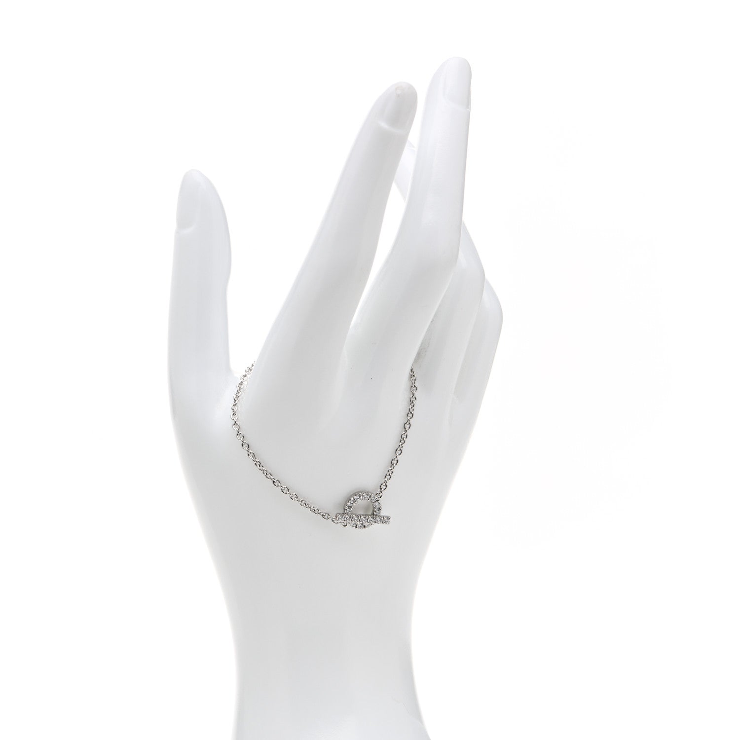 Hermes 18K White Gold Diamond Finesse Bracelet SH 2 of 5
