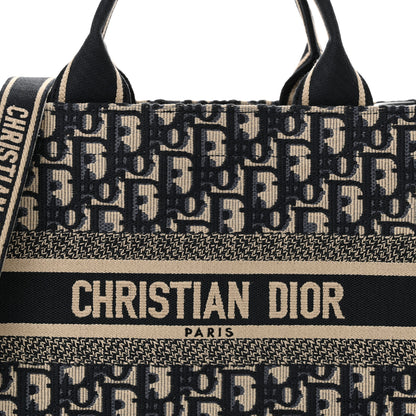 Christian Dior Oblique Calfskin Small Book Tote With Strap Blue Multicolor 8 of 11