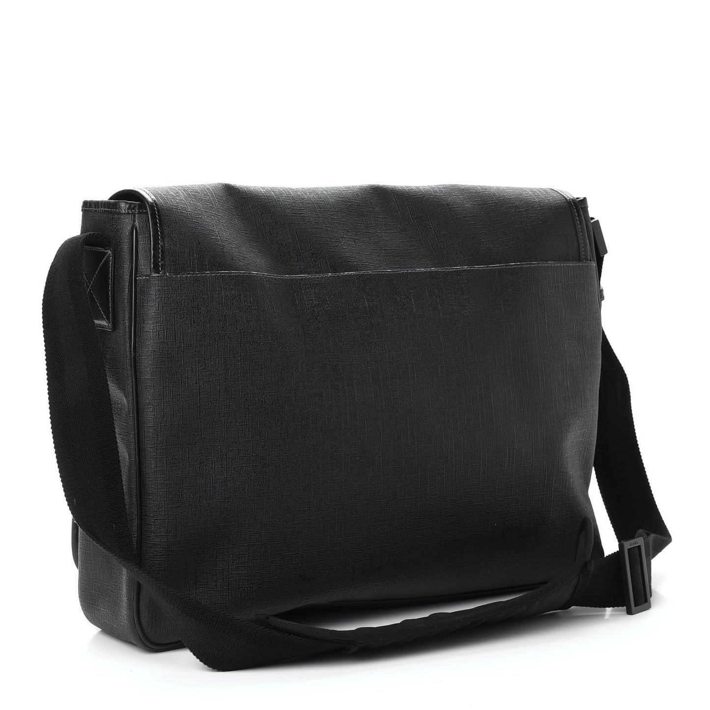 Coated Canvas Interlocking G Large Flap Messenger Bag Black