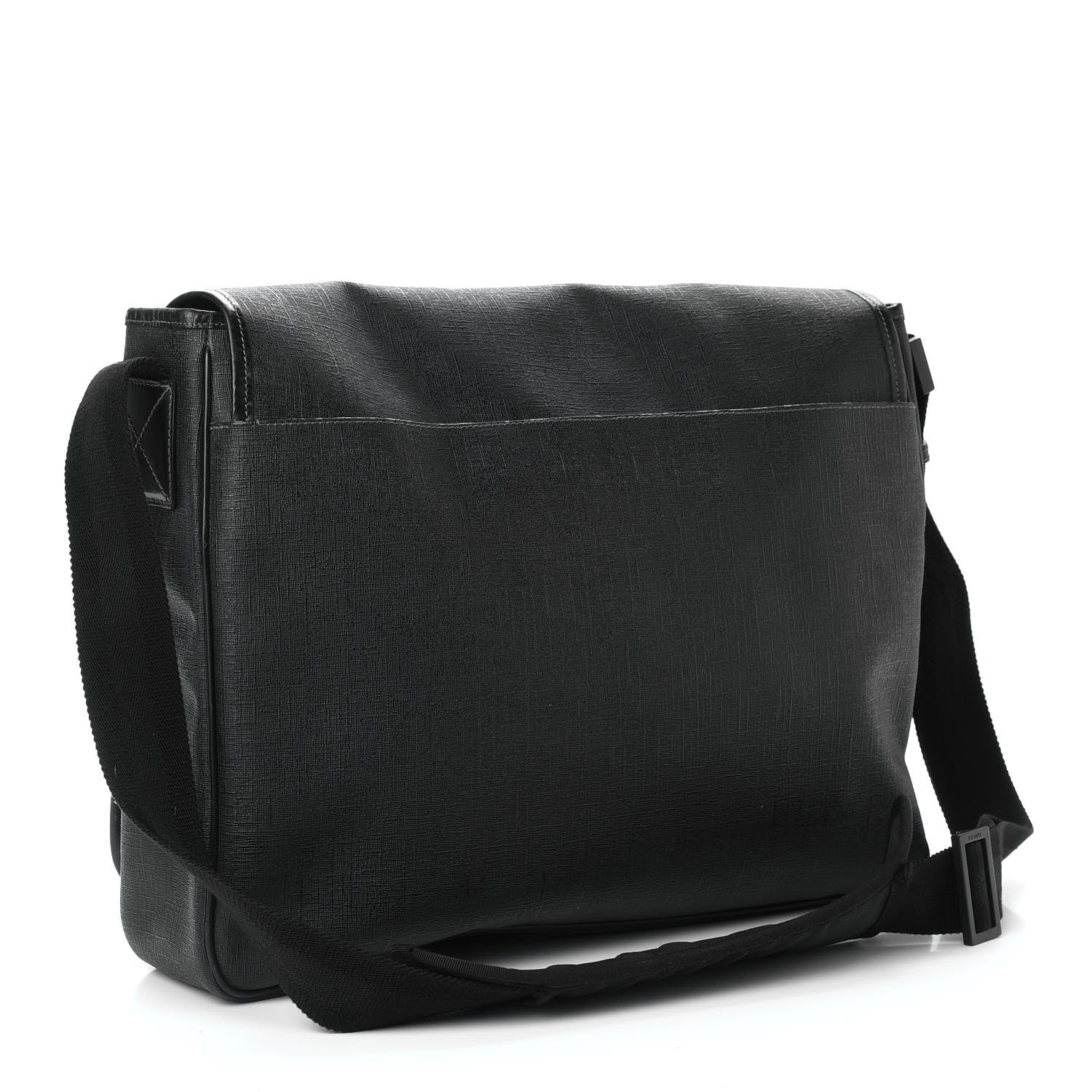 Gucci Coated Canvas Interlocking G Large Flap Messenger Bag Black 3 of 11