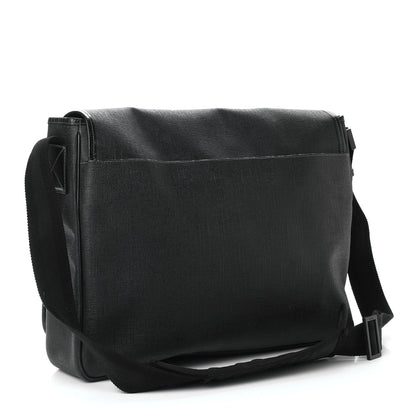Gucci Coated Canvas Interlocking G Large Flap Messenger Bag Black 3 of 11