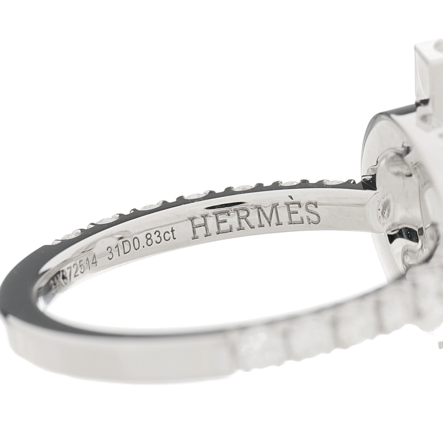 Hermes 18K White Gold Diamond Finesse Ring 53 6.25 7 of 8