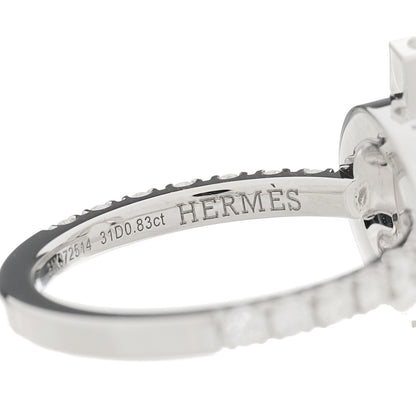 Hermes 18K White Gold Diamond Finesse Ring 53 6.25 7 of 8