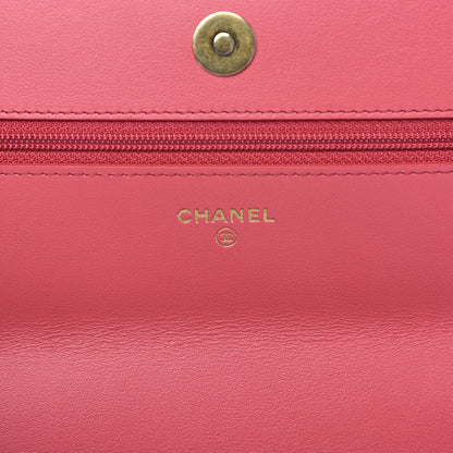 Chanel Lambskin Quilted 19 Wallet On Chain WOC Pink 6 of 13