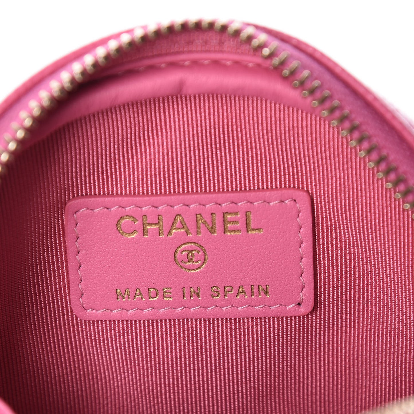 Iridescent Caviar Quilted Zip Around Classic Coin Purse Pink