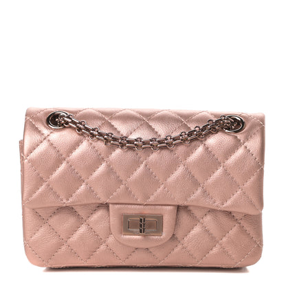 Chanel Metallic Grained Calfskin Quilted 2.55 Reissue Mini Flap Copper Pink 1 of 11