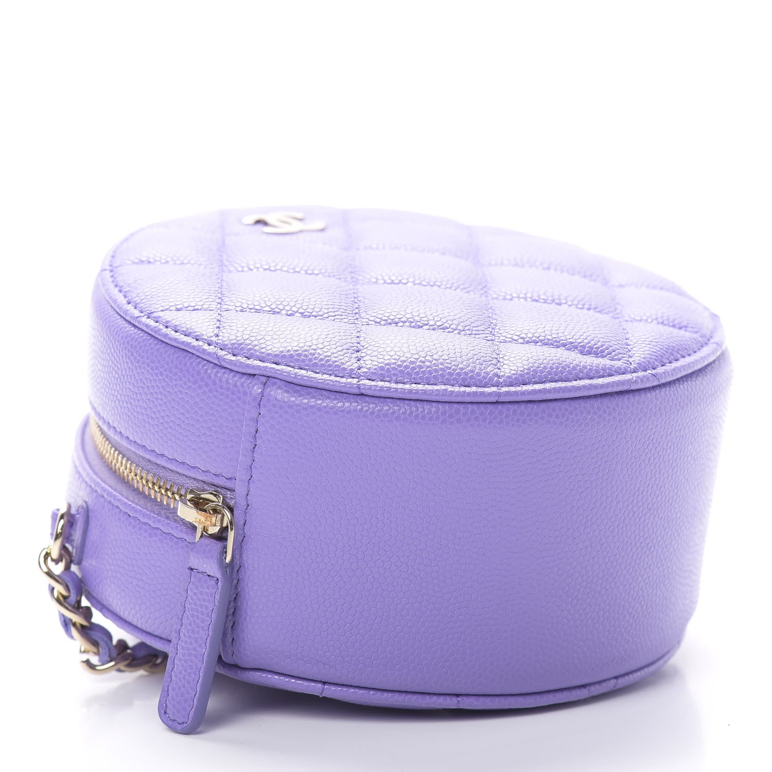 Chanel Caviar Quilted Round Clutch With Chain Purple 4 of 11