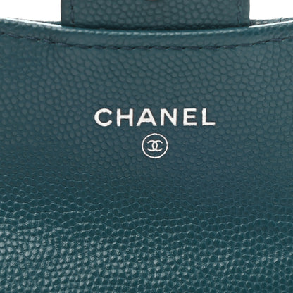 Chanel Caviar Quilted Flap Card Holder Wallet Turquoise 6 of 9