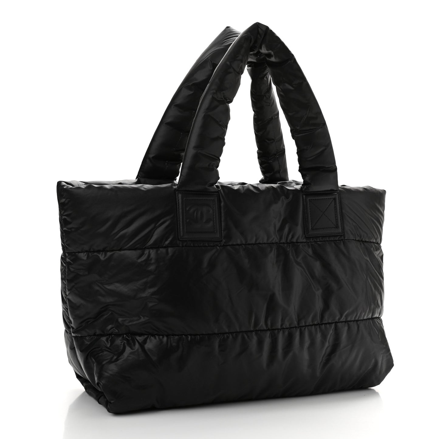 Nylon Quilted Coco Cocoon Reversible Tote Black