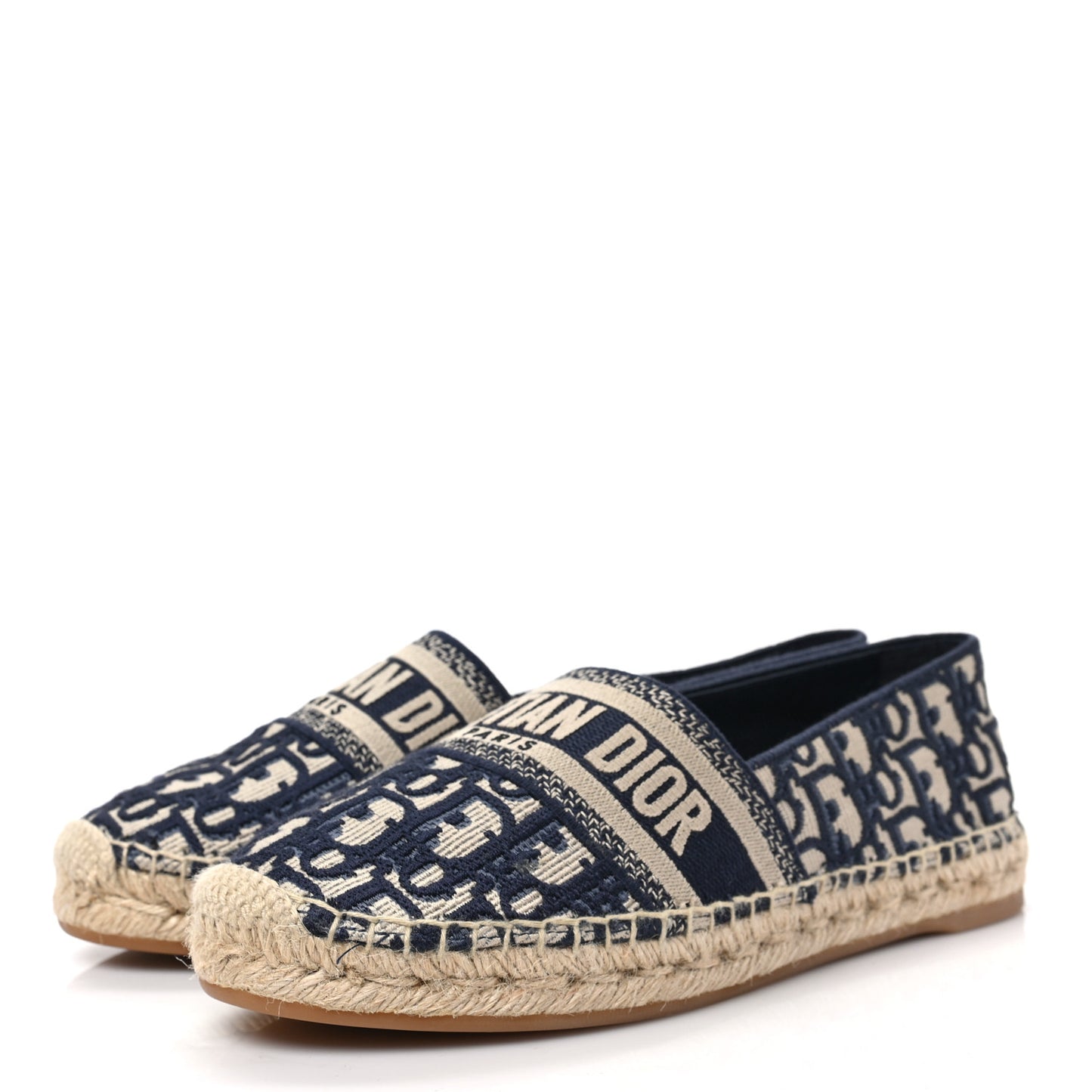 Oblique Embroidered Granville 15mm Espadrilles 39.5 Deep Blue