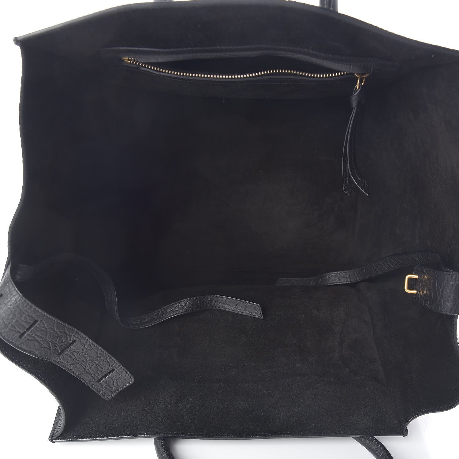 Celine Calfskin Crocodile Embossed Medium Phantom Luggage Black 5 of 9