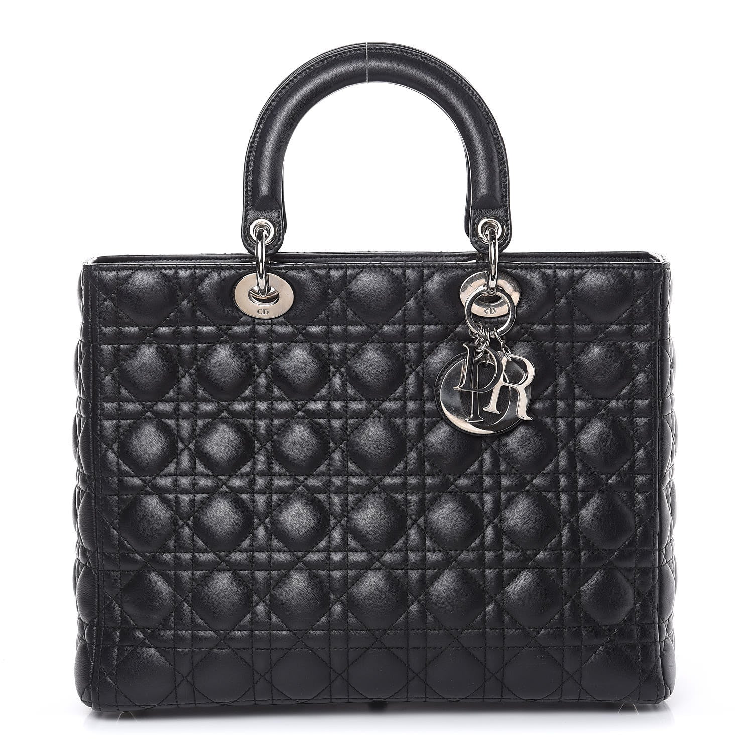 Christian Dior Lambskin Cannage Large Lady Dior Black 1 of 17