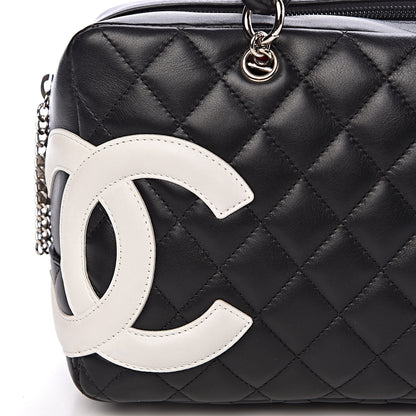 Chanel Calfskin Quilted Large Cambon Bowler Black White 9 of 11