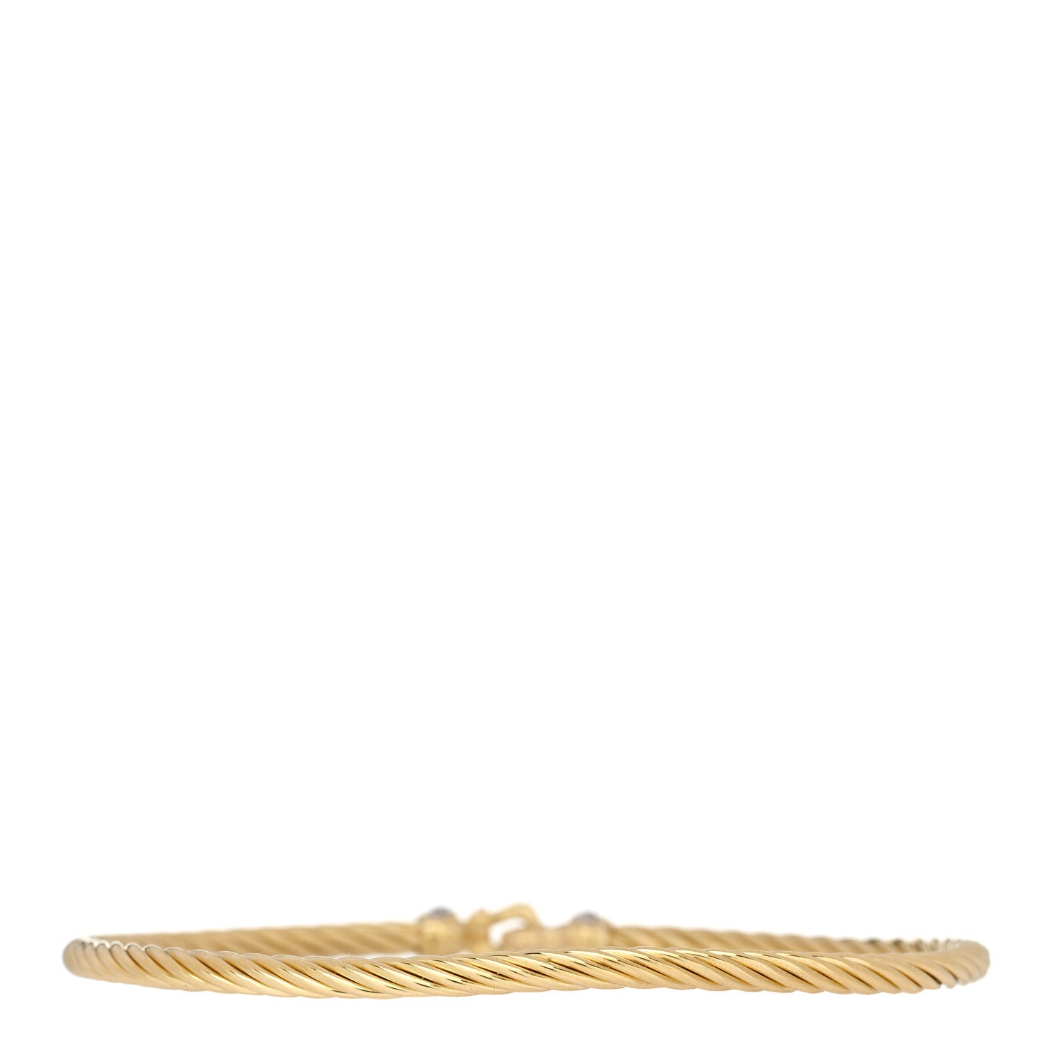 David Yurman 18K Yellow Gold Diamond 2.6mm Cable Collectibles Buckle Bracelet 2 of 3