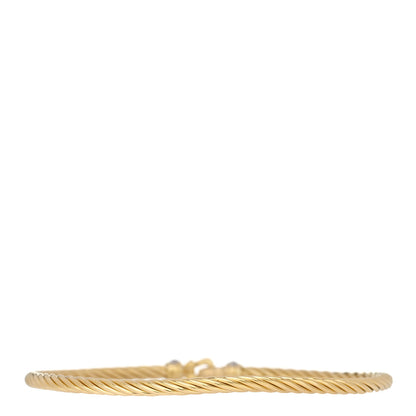 David Yurman 18K Yellow Gold Diamond 2.6mm Cable Collectibles Buckle Bracelet 2 of 3