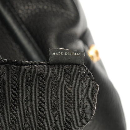 Prada Vitello Daino Pushlock Tote Black 7 of 9