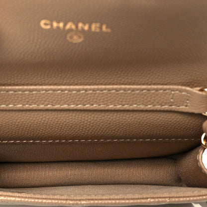 Chanel Caviar Quilted Mini Chain Bag Dark Beige 4 of 10