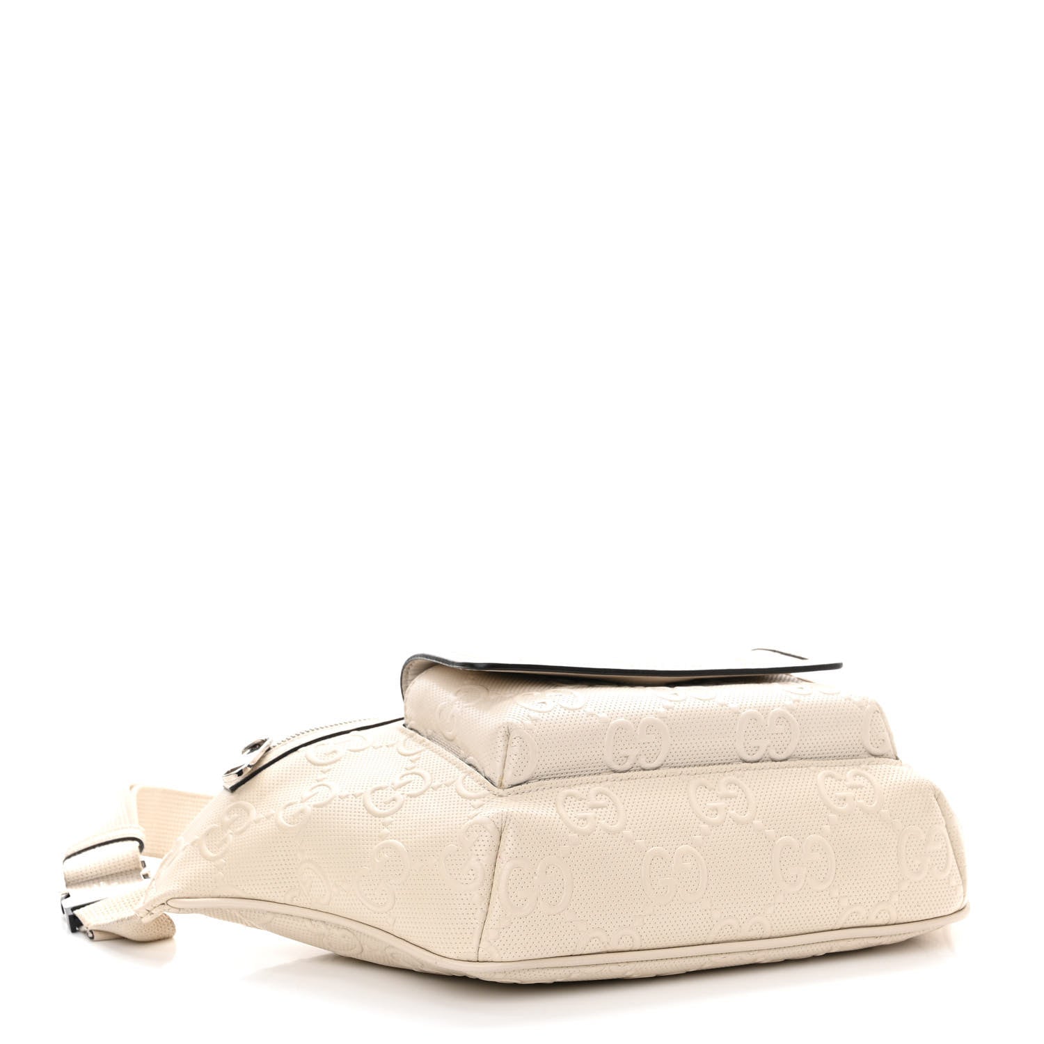 Gucci Calfskin GG Tennis Embossed Pocket Belt Bag Mystic White 4 of 19