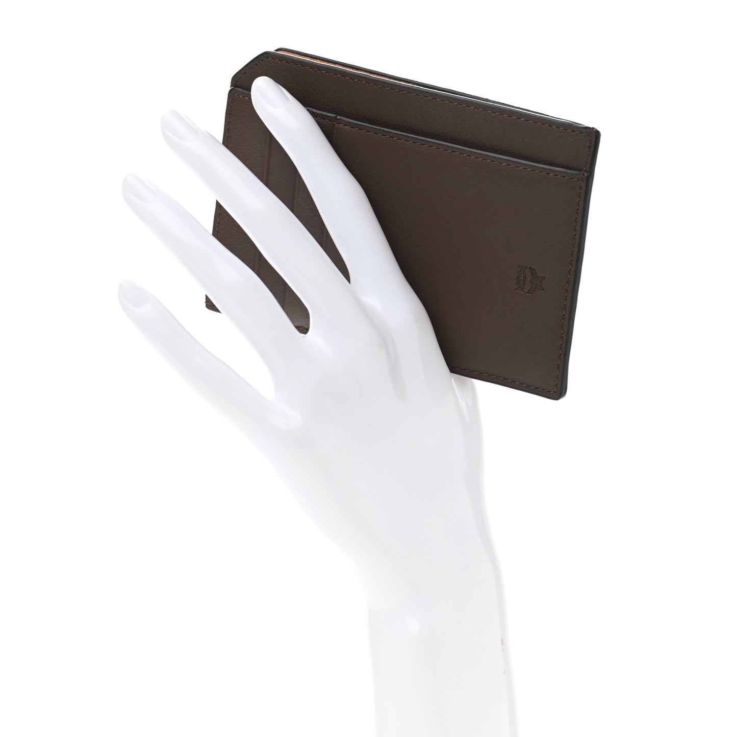 Calfskin Ottomar Monogram Zip Card Case Wallet Chestnut