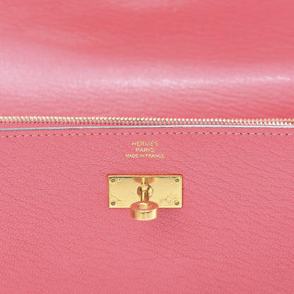 Hermes Chevre Mysore Kelly Longue Wallet Rose Azalee 6 of 8